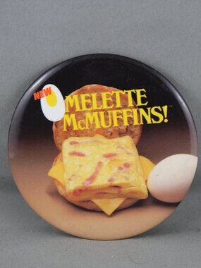 Vintage McDonalds Pin - Omlette McMuffins - Celluloid Pin